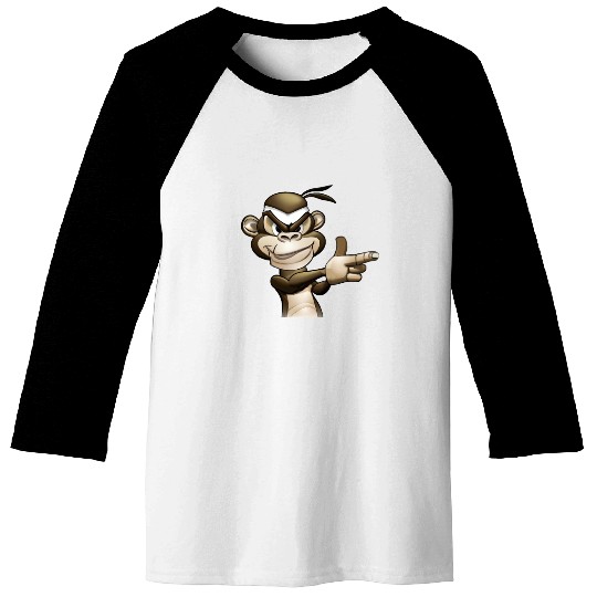 Gangster Monkey Graffity Handgun Baseball Tees