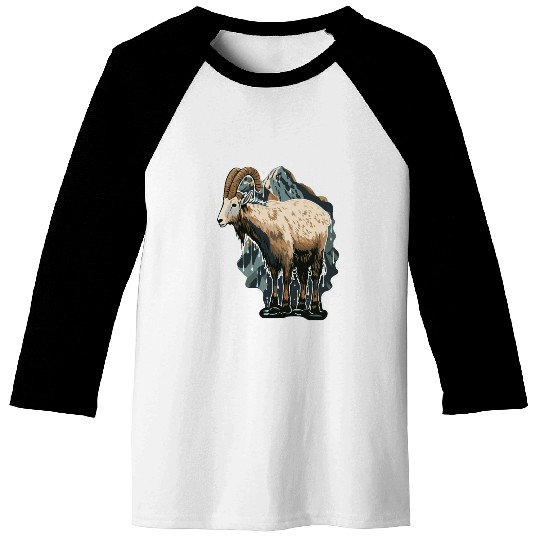 a mountain goat lives in the mountains Baseball Tees