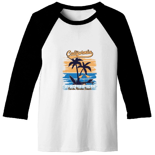 California Surfing Summer Camp Baseball Tees