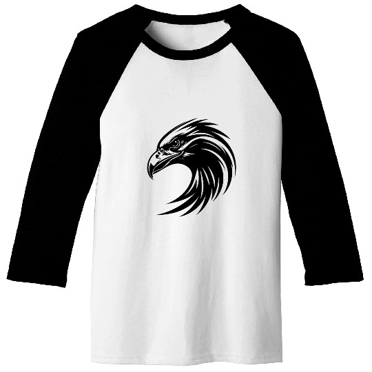 Elegant Tribal Eagle Logo In Tattoo Style Baseball Tees