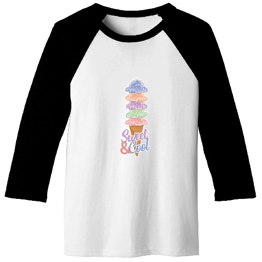 Sweet And Cool Ice Cream Baseball Tees