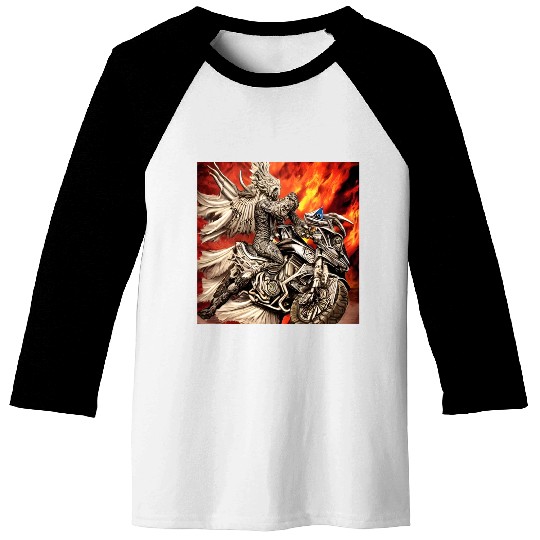 Devil Hellfire Riding Motorcycle Baseball Tees