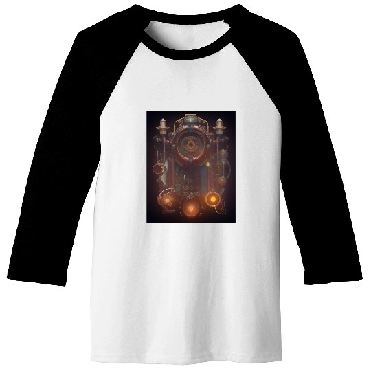 Steampunk AI design Baseball Tees