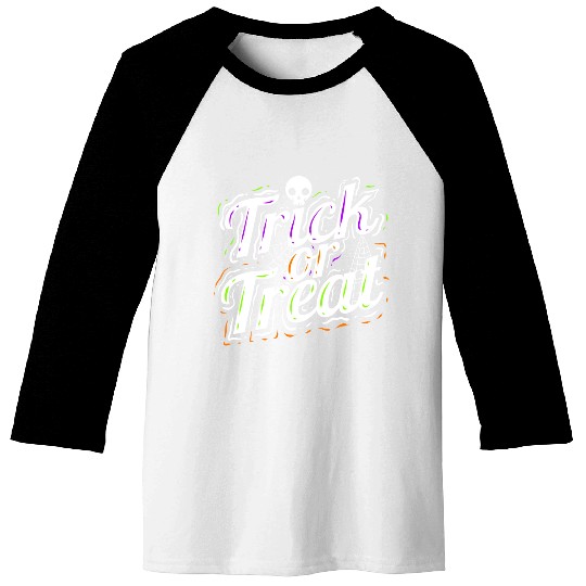 Trick Or Treat Spiderweb Halloween Baseball Tees