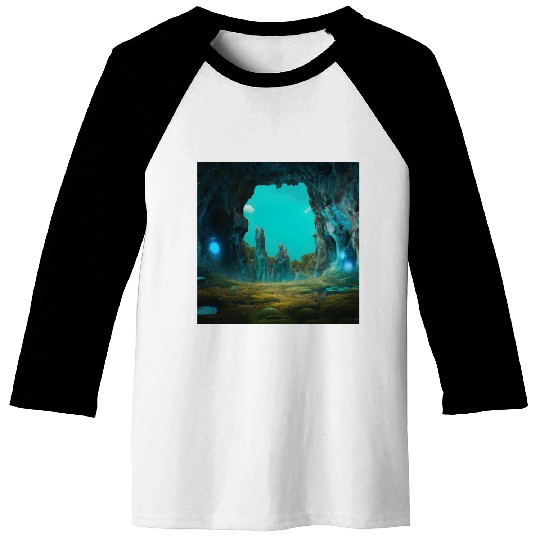 Bioluminescent Underground Landscapes Baseball Tees