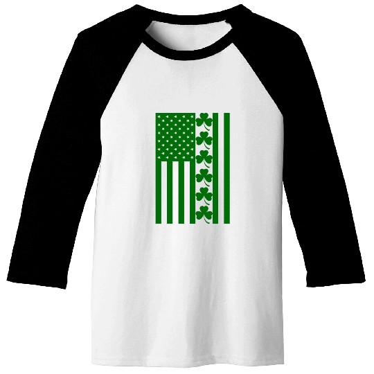 St Patricks Day American Flag Baseball Tees
