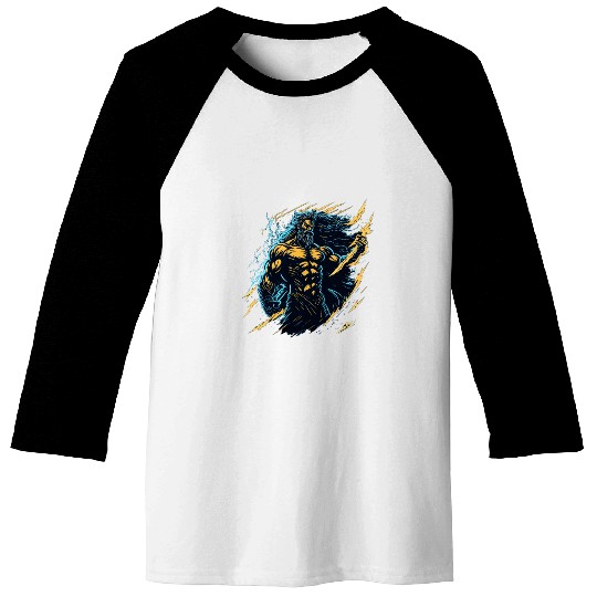 Zeus God of thunder and lightning Baseball Tees