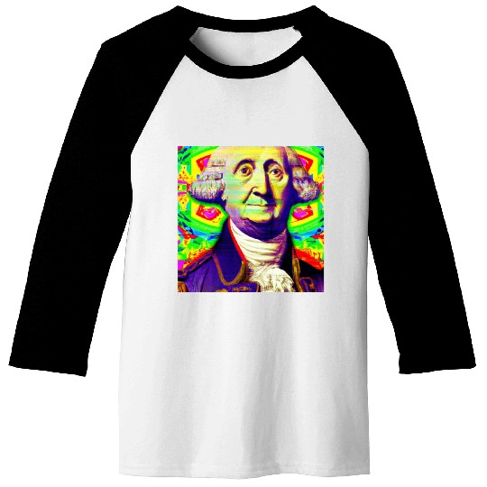 Trippy George Washington Baseball Tees