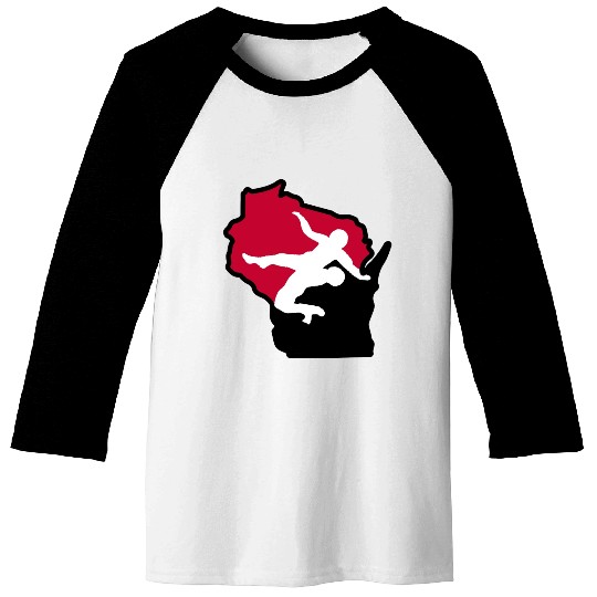 Wisconsin Wrestling Baseball Tees