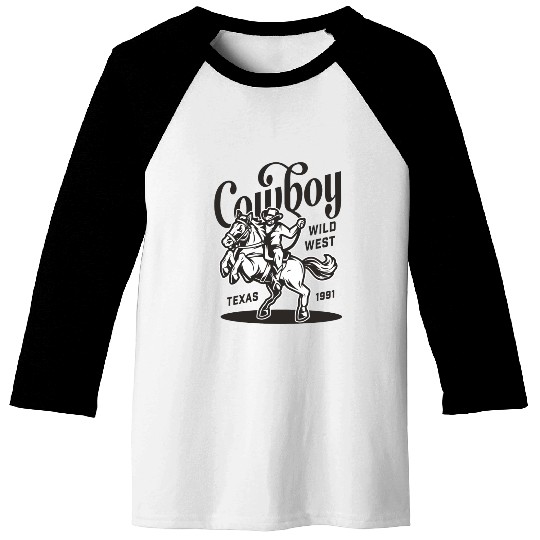 COWBOY WILD WEST TEXAS 1991 Baseball Tees