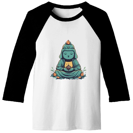 Meditating buddha Baseball Tees