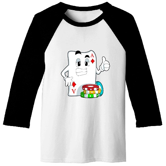 Poker Card With Poker Chips Baseball Tees