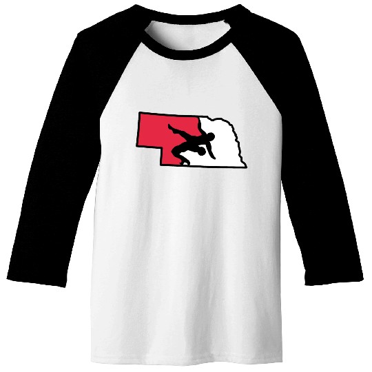Nebraska Wrestling (State Colors) Baseball Tees
