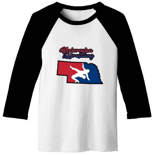 Nebraska Wrestling (USA Colors) Baseball Tees