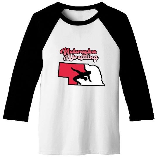 Nebraska Wrestling (State Colors) Baseball Tees