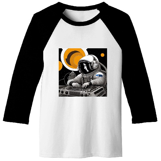 Intricate detailed artwork of astronauts using Baseball Tees