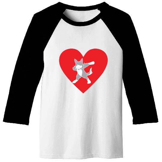 Siberian Husky Dog Dabbing I Love My Husky Baseball Tees