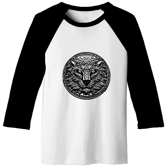 Lion Abstract Ornament Mandala | Lion Design Baseball Tees