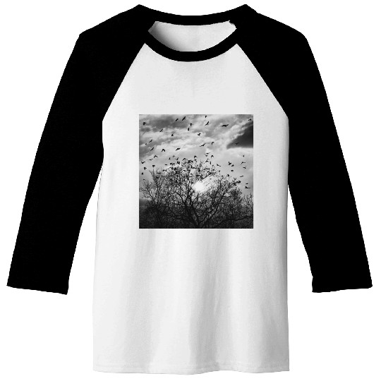 Bird's flight at sunset Baseball Tees