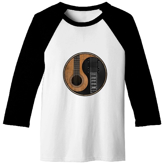 Ying Yang Guitar ArTwork Baseball Tees