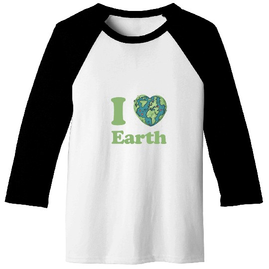 I Love Earth Design. Cute Earth Day Environmental Baseball Tees