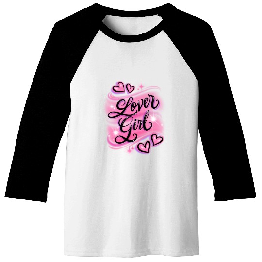 Lover Girl pink airbrush design Baseball Tees