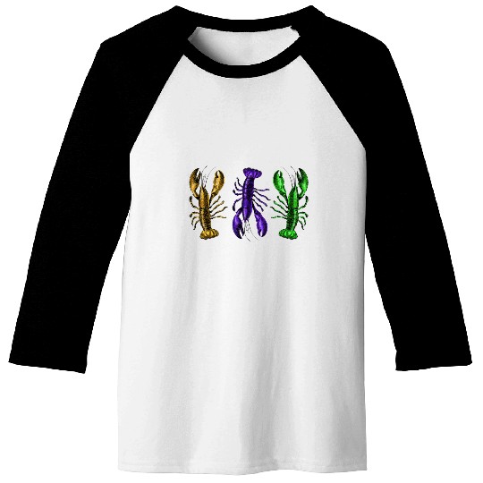 Lobster Mardi Gras Baseball Tees