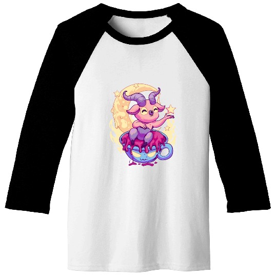 Pastel Goth Kawaii Baphomet Tea Baseball Tees