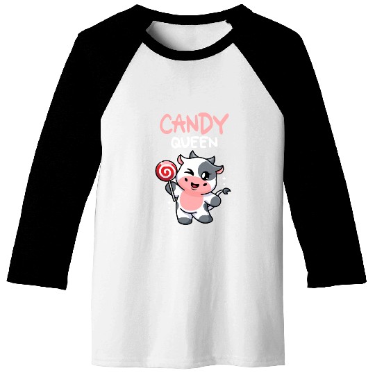 Candy Queen I Lollipop I Cow I Kids I Candy Baseball Tees