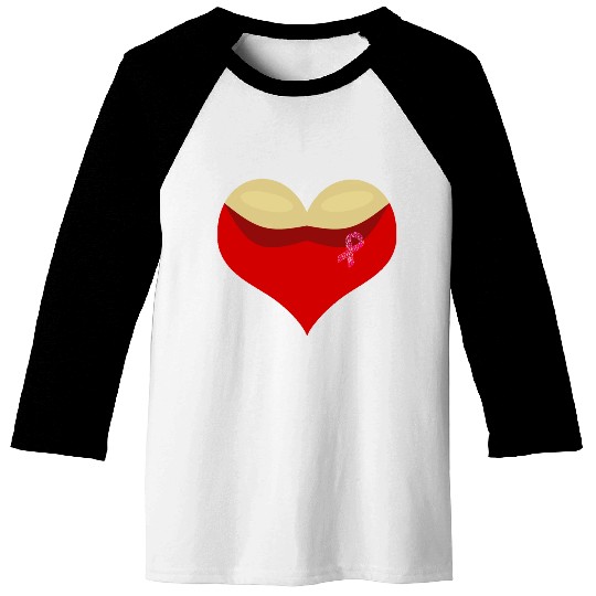 Cancer awareness Boobies love heart Baseball Tees
