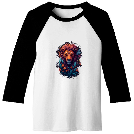 Abstract lion Baseball Tees