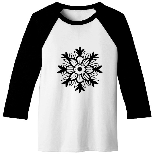 Abstract Flower Bloom Snowflake Vector Baseball Tees