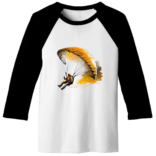 cool paraglider in action Baseball Tees