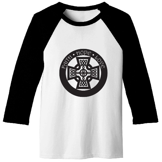 Timeless Celtic Cross With Celtic Knots Faith Baseball Tees