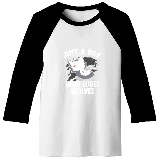 Just A Boy Who Loves Wolves Werewolf Wolf Lover Baseball Tees