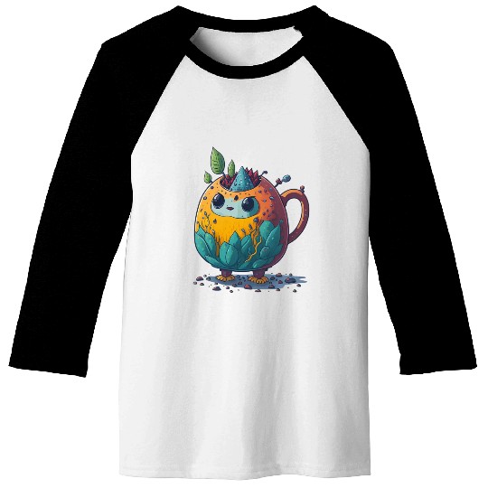 Colorful Tea Bot Baseball Tees