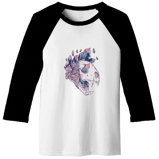 Crystal Cat Skull Baseball Tees