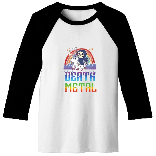 Death Metal & Unicorn Rainbow Baseball Tees
