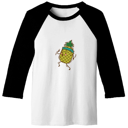 Pineapple goes jogging or running sweet Fruit Baseball Tees