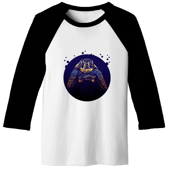 Sea Life - Colorful Sea Turtle Baseball Tees