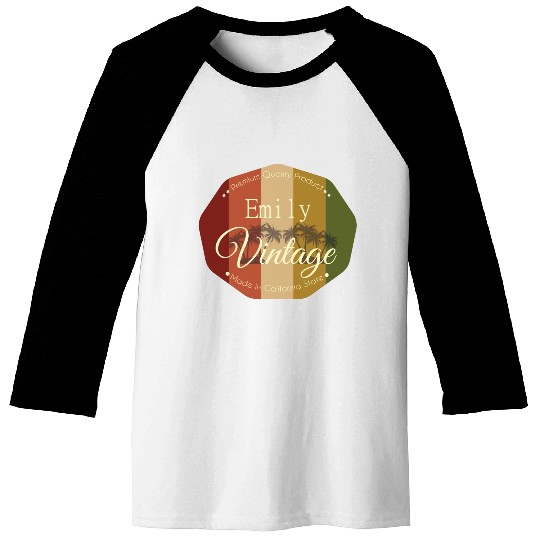 Emily Vintage Design Baseball Tees