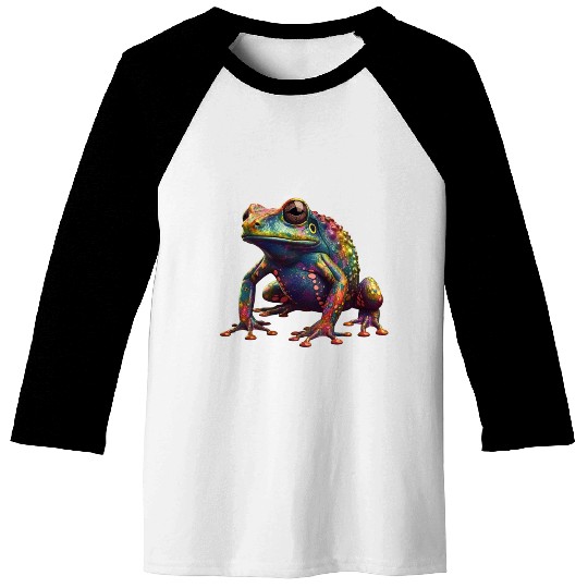 Psychedelic frog in vibrant colors dart frog Baseball Tees