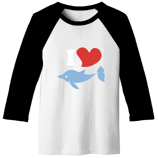 I love dolphins 1 Baseball Tees