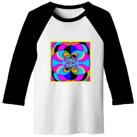 Fresh Colorful Neon Patterns Art Baseball Tees