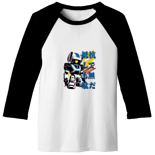 Chibi Mecha: A Cute Cyberpunk Design 5 Baseball Tees