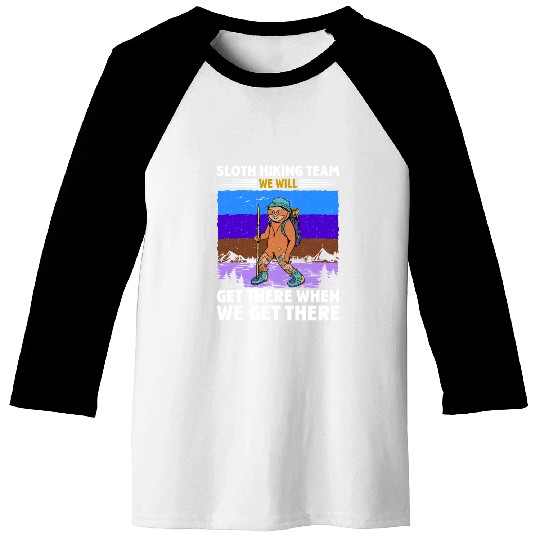 Sloth Hiking Team Wanderlust funny Mountaineer Baseball Tees