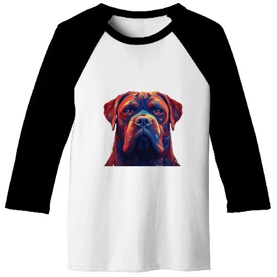 Psychedelic AI Dogue de Bordeaux Baseball Tees