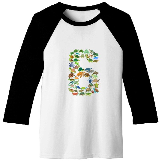 6th Birthday Sea Turtle Tortoise Theme 6 Year Old Baseball Tees