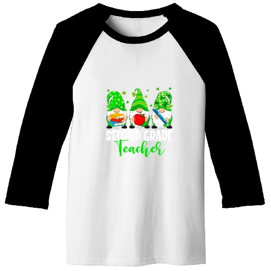Gnomes 2Nd Grade Teacher Squad St Patricks Day Sch Baseball Tees