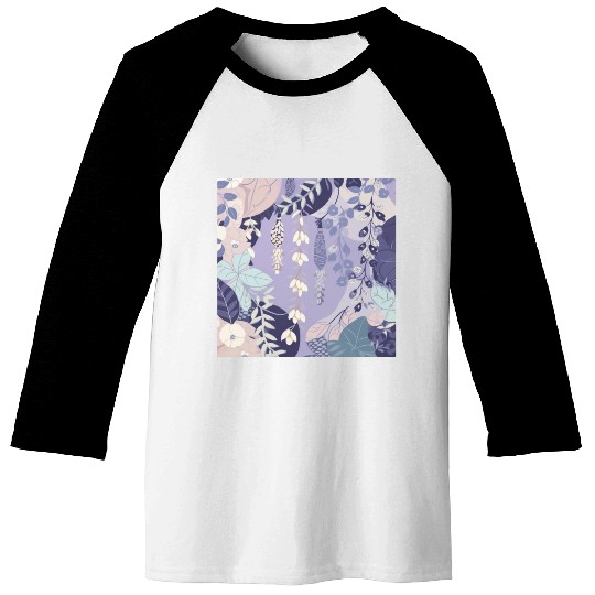 Wisteria Pattern, Japanese Kimono Fabric Pattern Baseball Tees